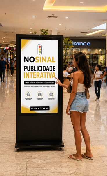 Totem NoSinal instalado no Pátio Boqueirão